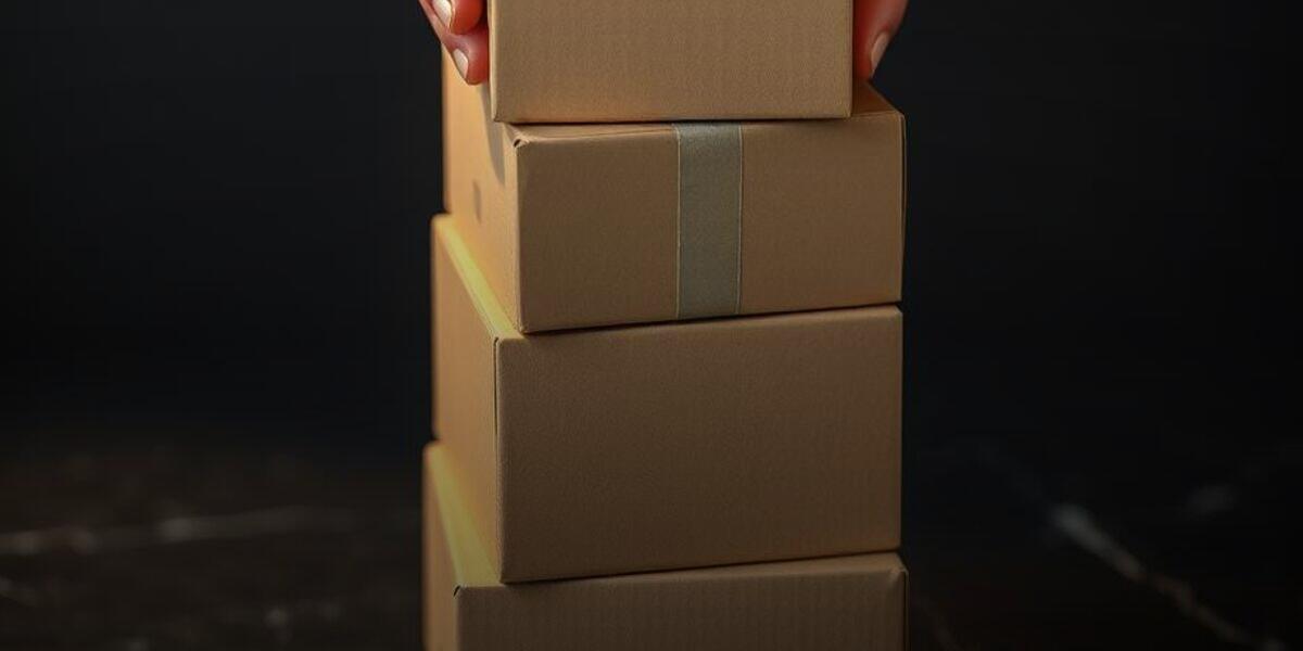 A stack of shipping boxes being carefully assembled, representing trust building gradually over time